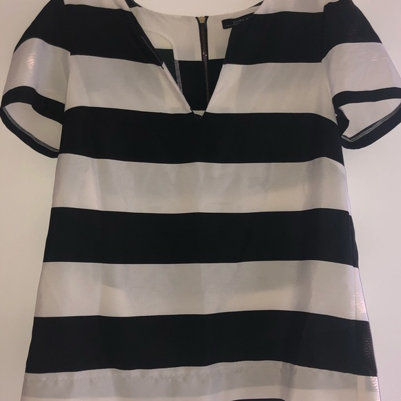 chiffon striped blouse🔲 - Picture 2 of 3